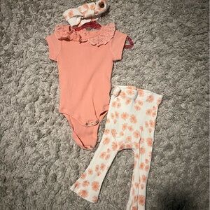 Rachel Zoe Peach and White Kids Matching Set